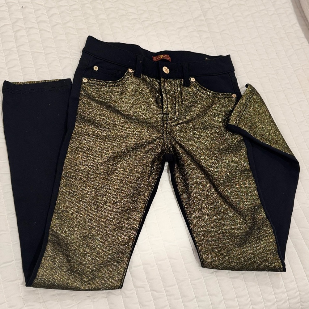 7 For All Mankind Jeans-Black and Gold Denim